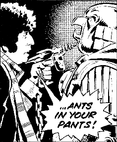 The punchline wasn't the funniest the Doctor had ever delivered, but a little gentle persuasion with a  laser soon had Ironicus chuckling appreciatively...