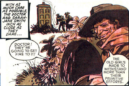 Sarah-Jane tried not to look at the Doctor. He was wearing his creepy head again.