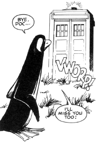 We'll miss you too, Penguin-shaped chum...
