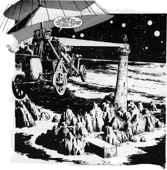 Astrolabus aboard his flying machine